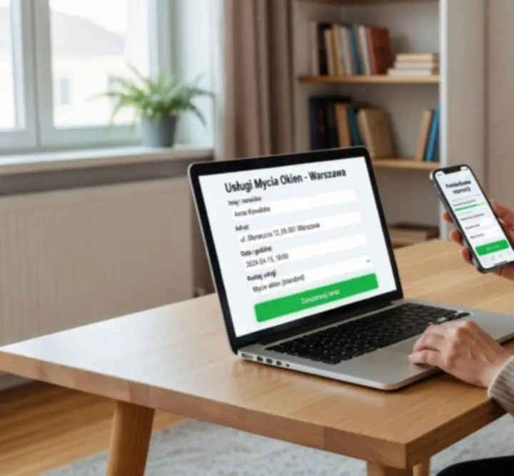 Schemat zamawiania usługi mycia okien w Clean Window Home