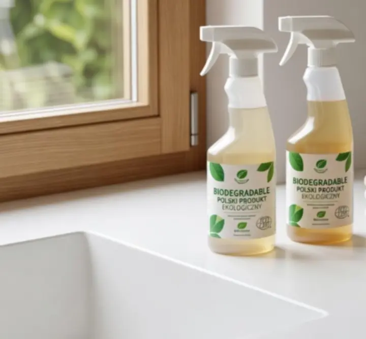 Ekologiczne środki do mycia okien używane przez Clean Window Home