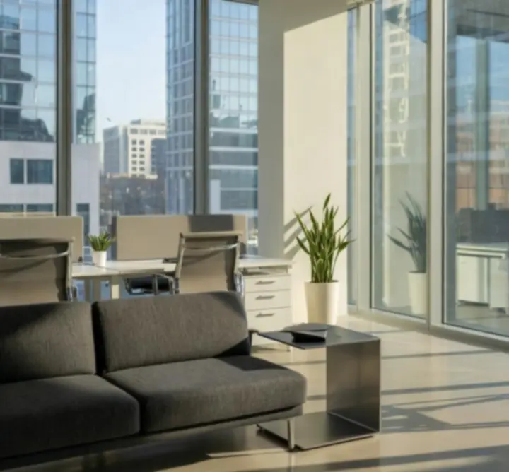 Przeszklone biurowce i lokale komercyjne