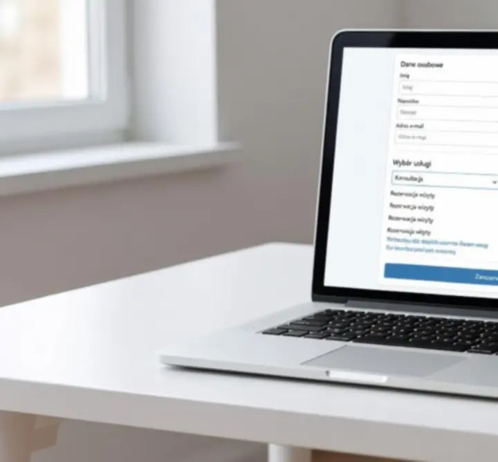 Podgląd formularza rezerwacji online mycia okien