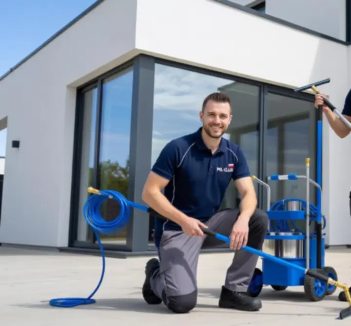 Profesjonalny zespół Clean Window Home podczas mycia okien