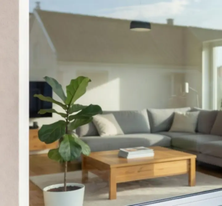 Zadowolony klient po umyciu okien w domu jednorodzinnym